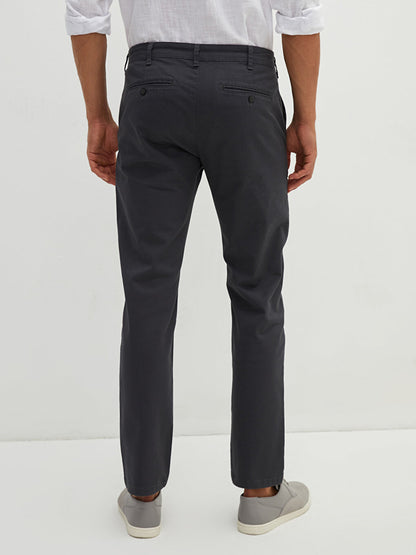 Slim Fit Gabardine Men's Chino Trousers