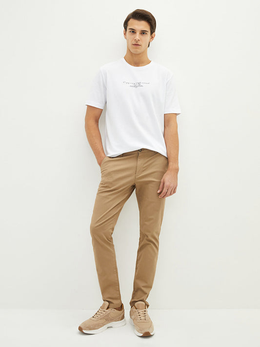 Extra Slim Fit Gabardine Men's Chino Trousers