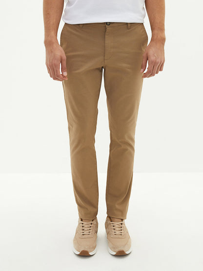 Extra Slim Fit Gabardine Men's Chino Trousers