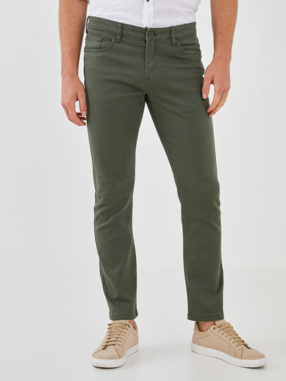 Slim Fit Gabardine Men's Chino Trousers