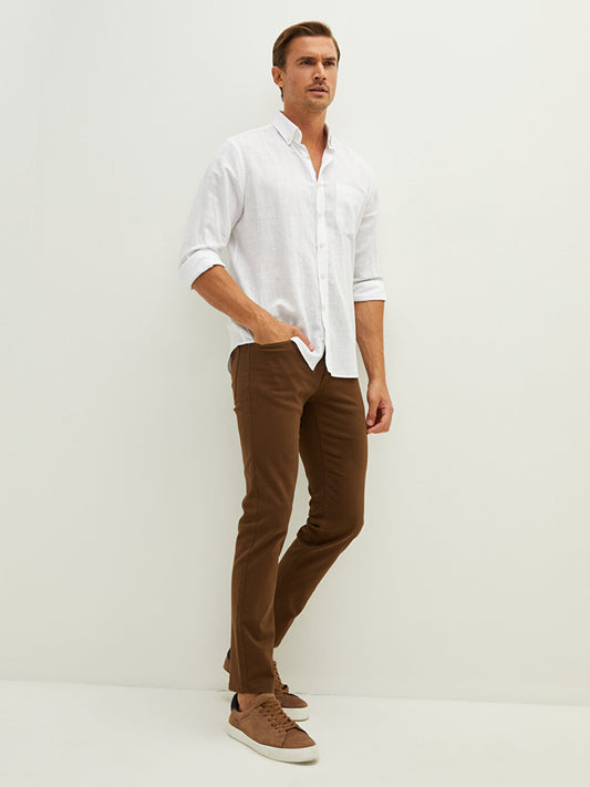 Slim Fit Gabardine Men's Chino Trousers