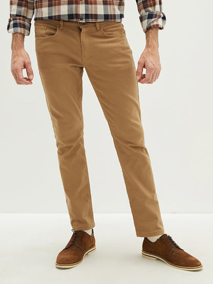 Slim Fit Gabardine Men's Chino Trousers