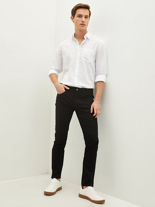 Slim Fit Gabardine Chino Trousers