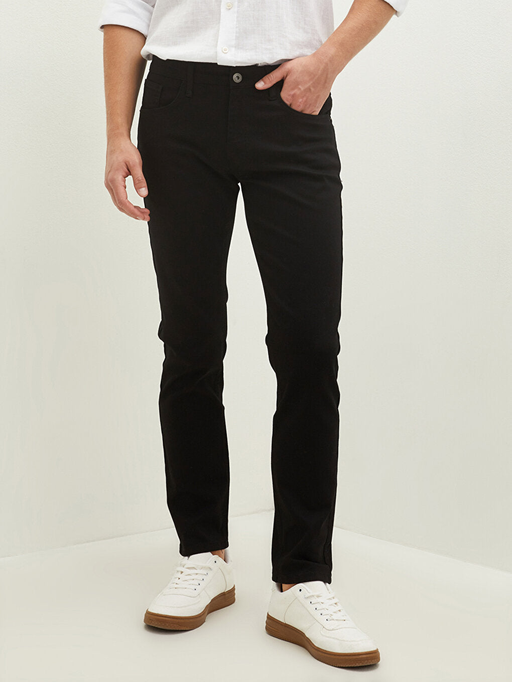 Slim Fit Gabardine Chino Trousers