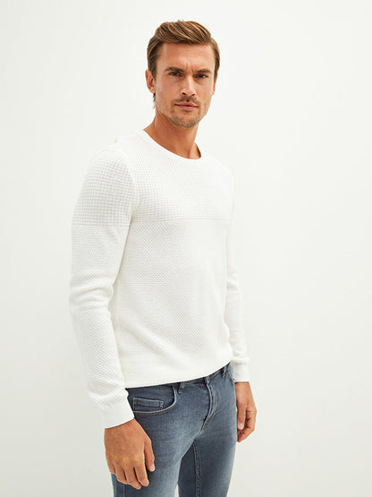 Crew Neck Long Sleeve Men's Knitwear Sweater