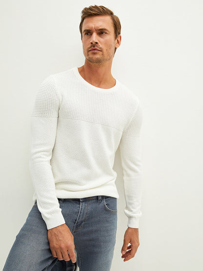 Crew Neck Long Sleeve Men's Knitwear Sweater