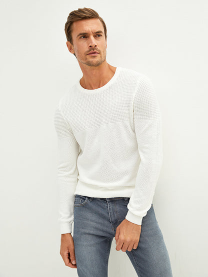 Crew Neck Long Sleeve Men's Knitwear Sweater