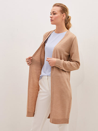 Shawl Collar Plain Long Sleeve Women's Knitwear Cardigan