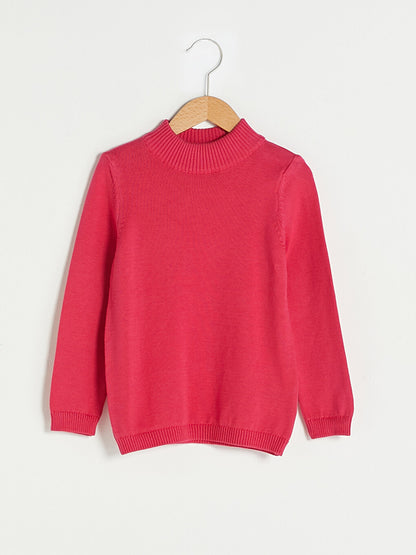 Half Turtleneck Long Sleeve Girl's Fine Knitwear Sweater