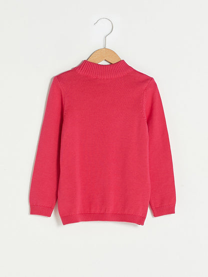 Half Turtleneck Long Sleeve Girl's Fine Knitwear Sweater