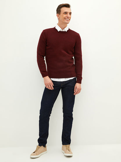 Crew Neck Long Sleeve Men's Knitwear Sweater