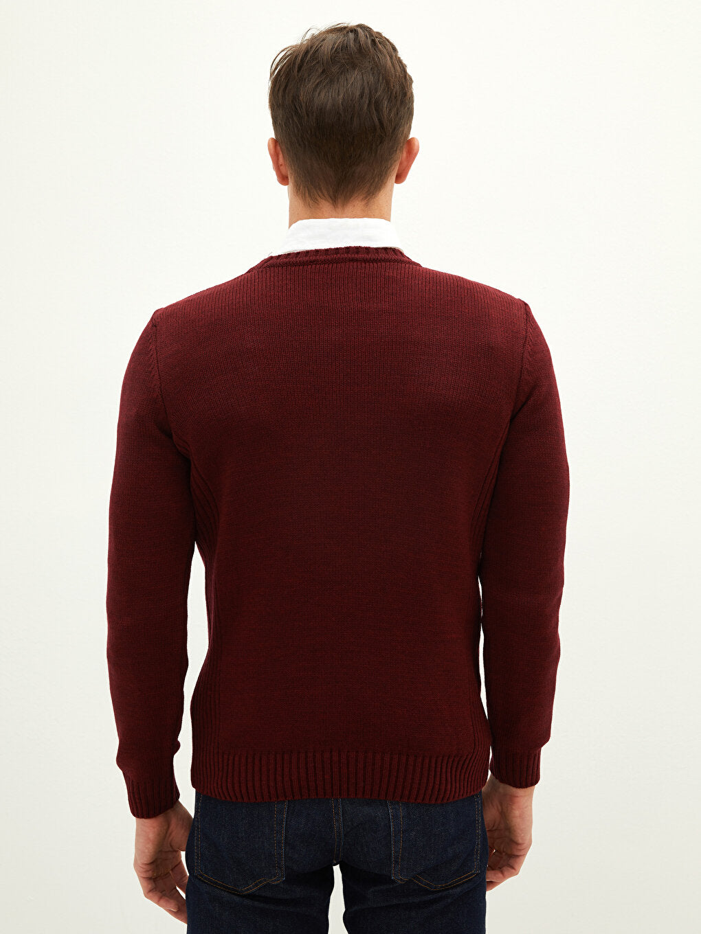 Crew Neck Long Sleeve Men's Knitwear Sweater