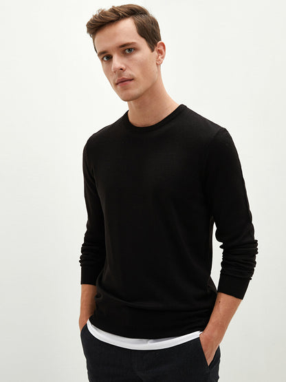 Crew Neck Long Sleeve Thin Men's Knitwear Sweater