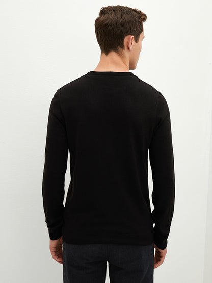 Crew Neck Long Sleeve Thin Men's Knitwear Sweater