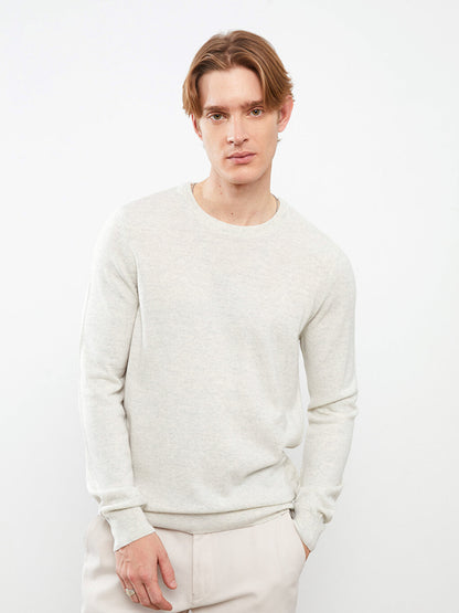 Crew Neck Long Sleeve Thin Men's Knitwear Sweater