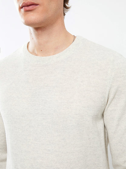 Crew Neck Long Sleeve Thin Men's Knitwear Sweater