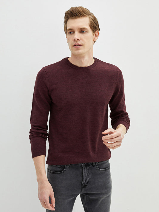 Crew Neck Long Sleeve Thin Men's Knitwear Sweater