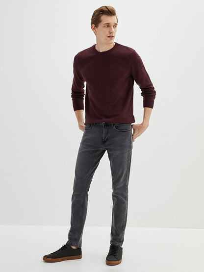 Crew Neck Long Sleeve Thin Men's Knitwear Sweater