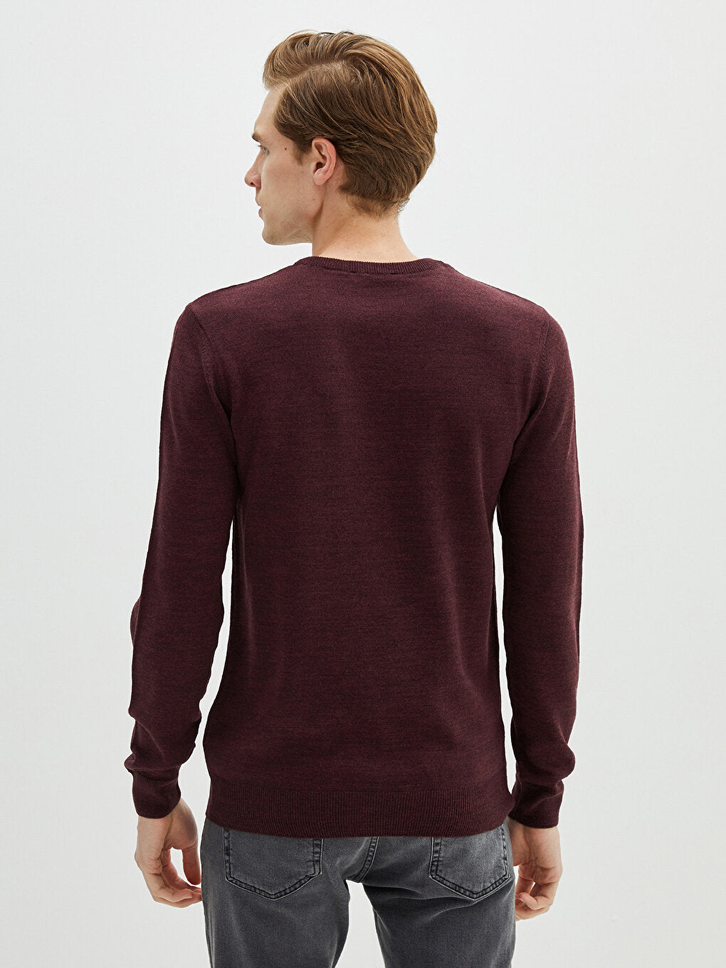 Crew Neck Long Sleeve Thin Men's Knitwear Sweater