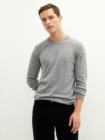 Crew Neck Long Sleeve Thin Men's Knitwear Sweater