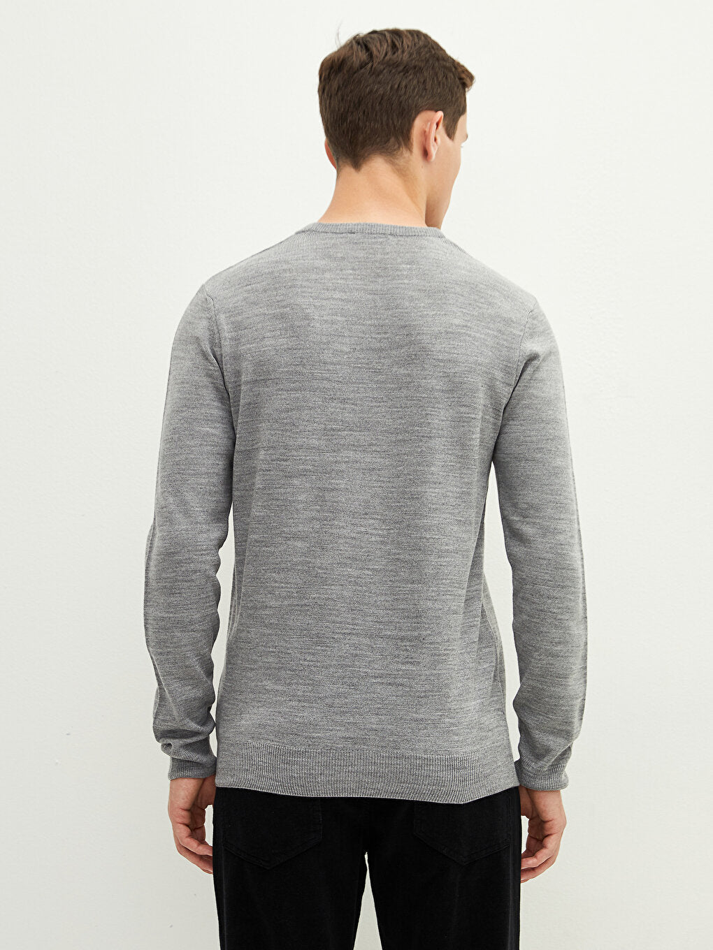 Crew Neck Long Sleeve Thin Men's Knitwear Sweater