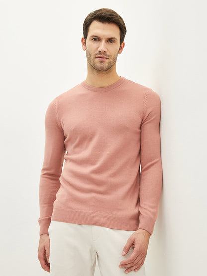 Crew Neck Long Sleeve Thin Men's Knitwear Sweater