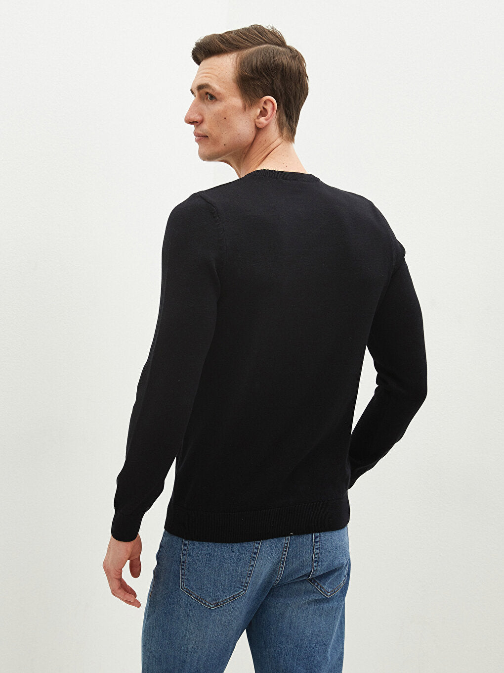 Crew Neck Long Sleeve Thin Men's Knitwear Sweater