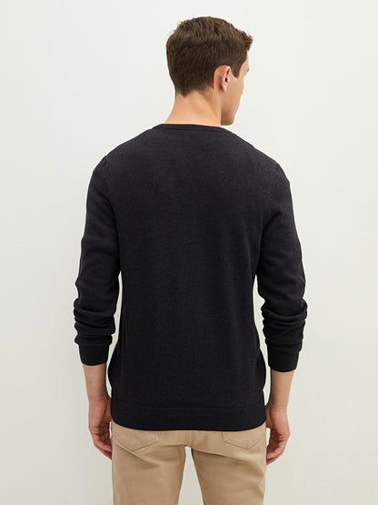 Crew Neck Long Sleeve Thin Men's Knitwear Sweater