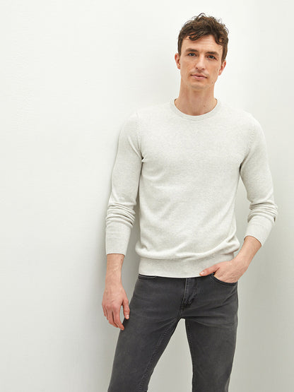 Crew Neck Long Sleeve Thin Men's Knitwear Sweater