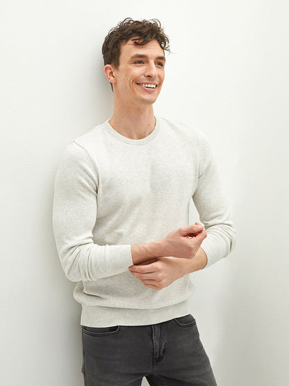 Crew Neck Long Sleeve Thin Men's Knitwear Sweater