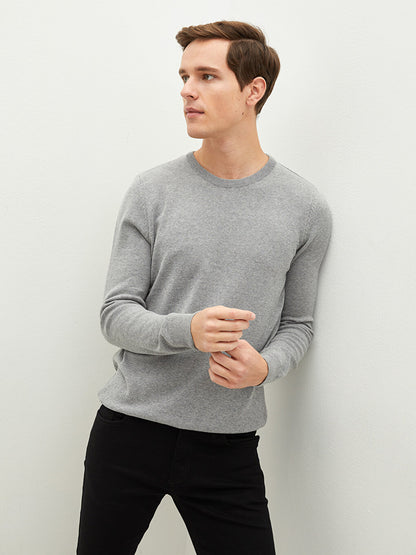 Crew Neck Long Sleeve Thin Men's Knitwear Sweater