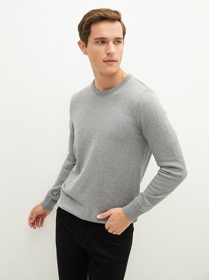 Crew Neck Long Sleeve Thin Men's Knitwear Sweater