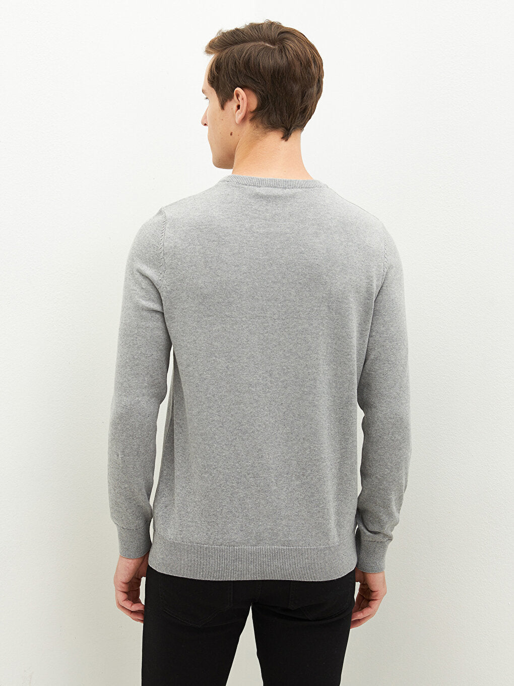 Crew Neck Long Sleeve Thin Men's Knitwear Sweater