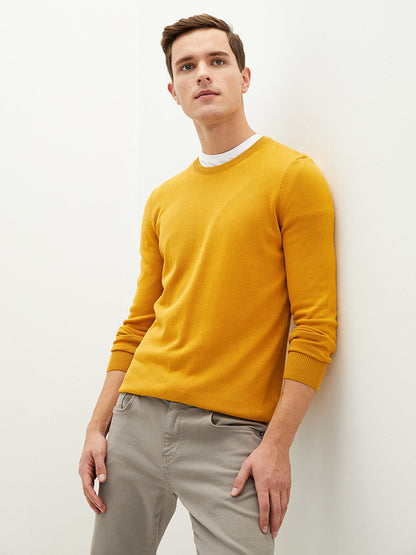 Crew Neck Long Sleeve Thin Men's Knitwear Sweater