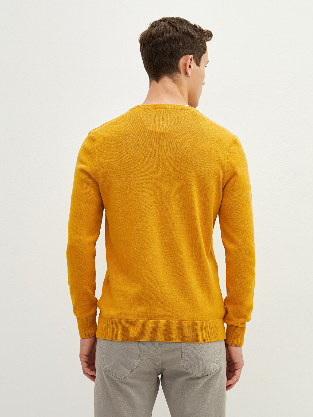 Crew Neck Long Sleeve Thin Men's Knitwear Sweater