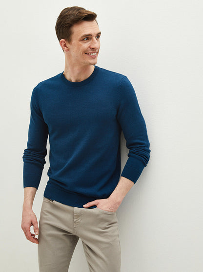 Crew Neck Long Sleeve Thin Men's Knitwear Sweater