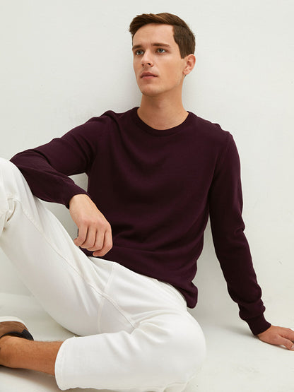 Crew Neck Long Sleeve Thin Men's Knitwear Sweater