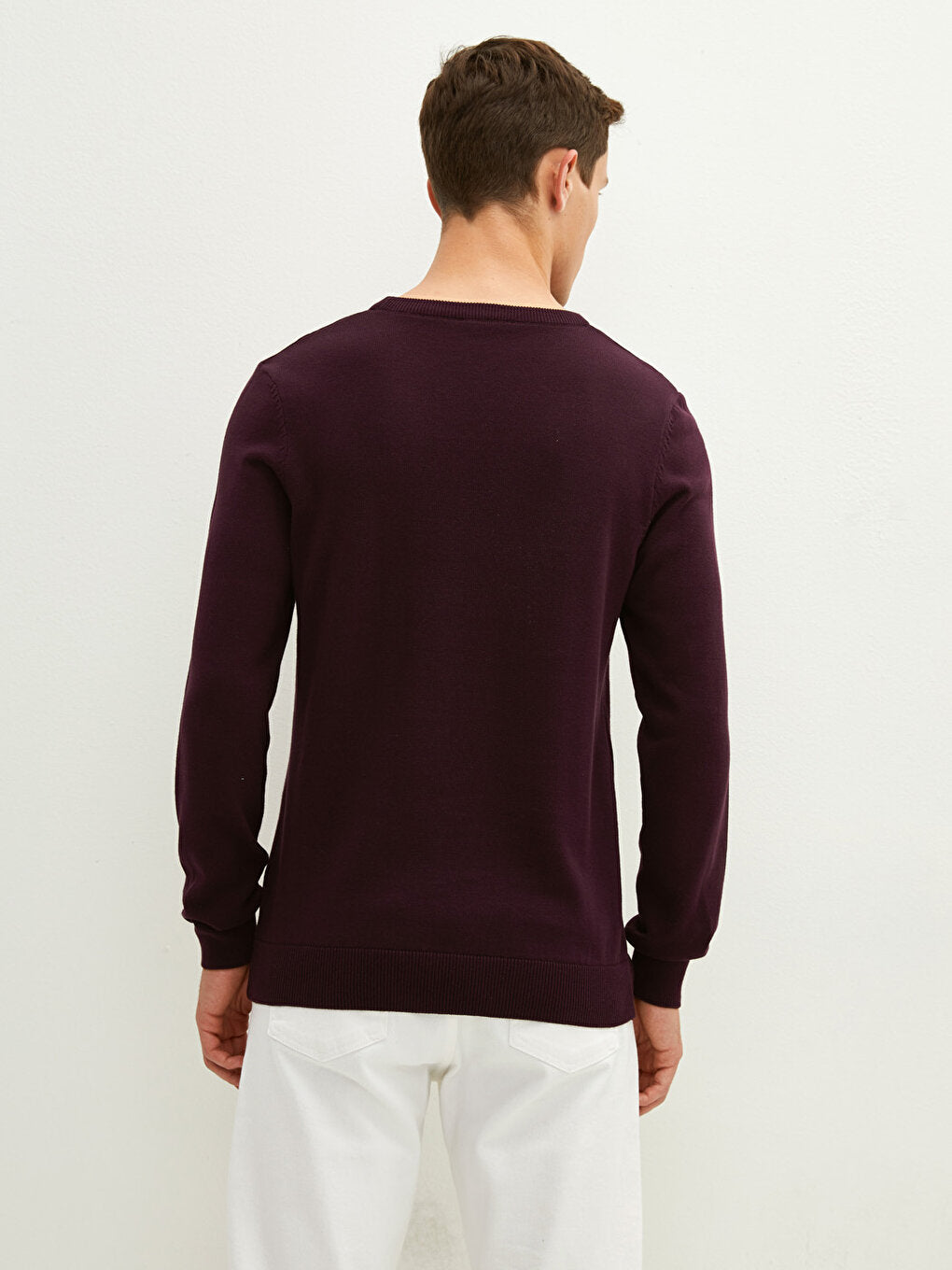 Crew Neck Long Sleeve Thin Men's Knitwear Sweater