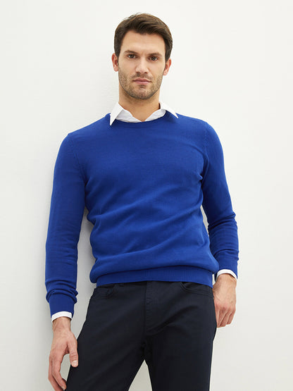 Crew Neck Long Sleeve Thin Men's Knitwear Sweater