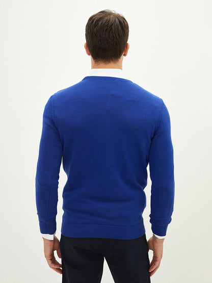 Crew Neck Long Sleeve Thin Men's Knitwear Sweater