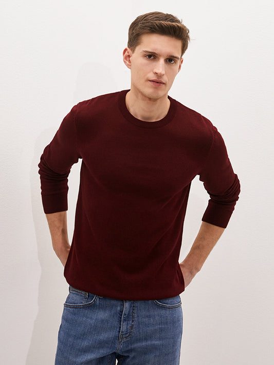 Crew Neck Long Sleeve Thin Men's Knitwear Sweater