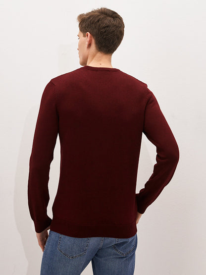 Crew Neck Long Sleeve Thin Men's Knitwear Sweater