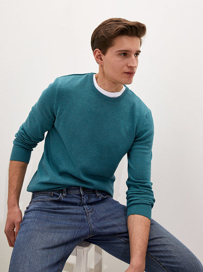 Crew Neck Long Sleeve Thin Men's Knitwear Sweater