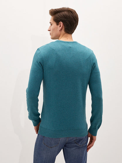 Crew Neck Long Sleeve Thin Men's Knitwear Sweater