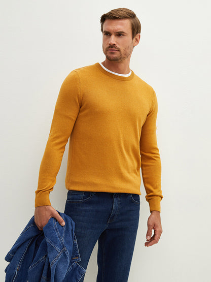 Crew Neck Long Sleeve Thin Men's Knitwear Sweater