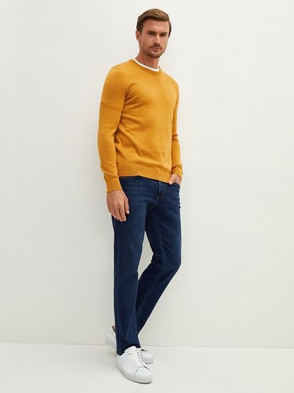 Crew Neck Long Sleeve Thin Men's Knitwear Sweater