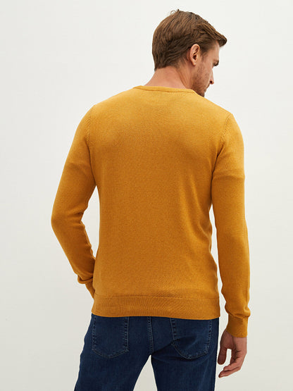 Crew Neck Long Sleeve Thin Men's Knitwear Sweater