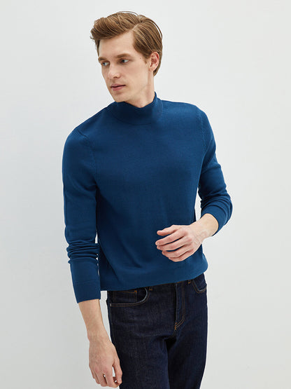 Half Turtleneck Long Sleeve Men's Knitwear Sweater