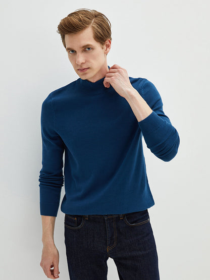 Half Turtleneck Long Sleeve Men's Knitwear Sweater