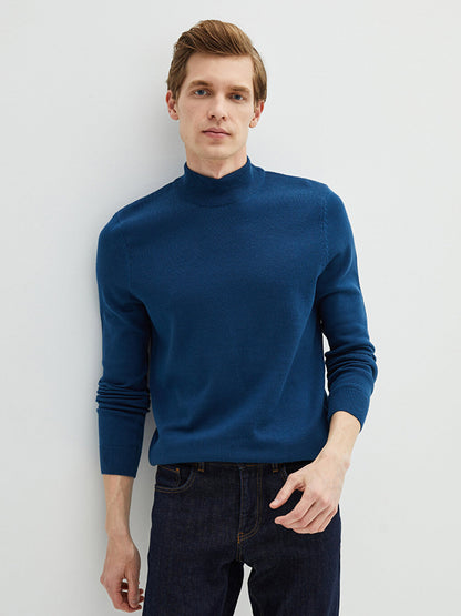 Half Turtleneck Long Sleeve Men's Knitwear Sweater